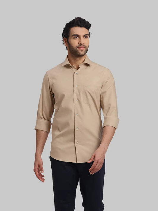 ColorPlus Regular Fit Solid Medium Green Shirt