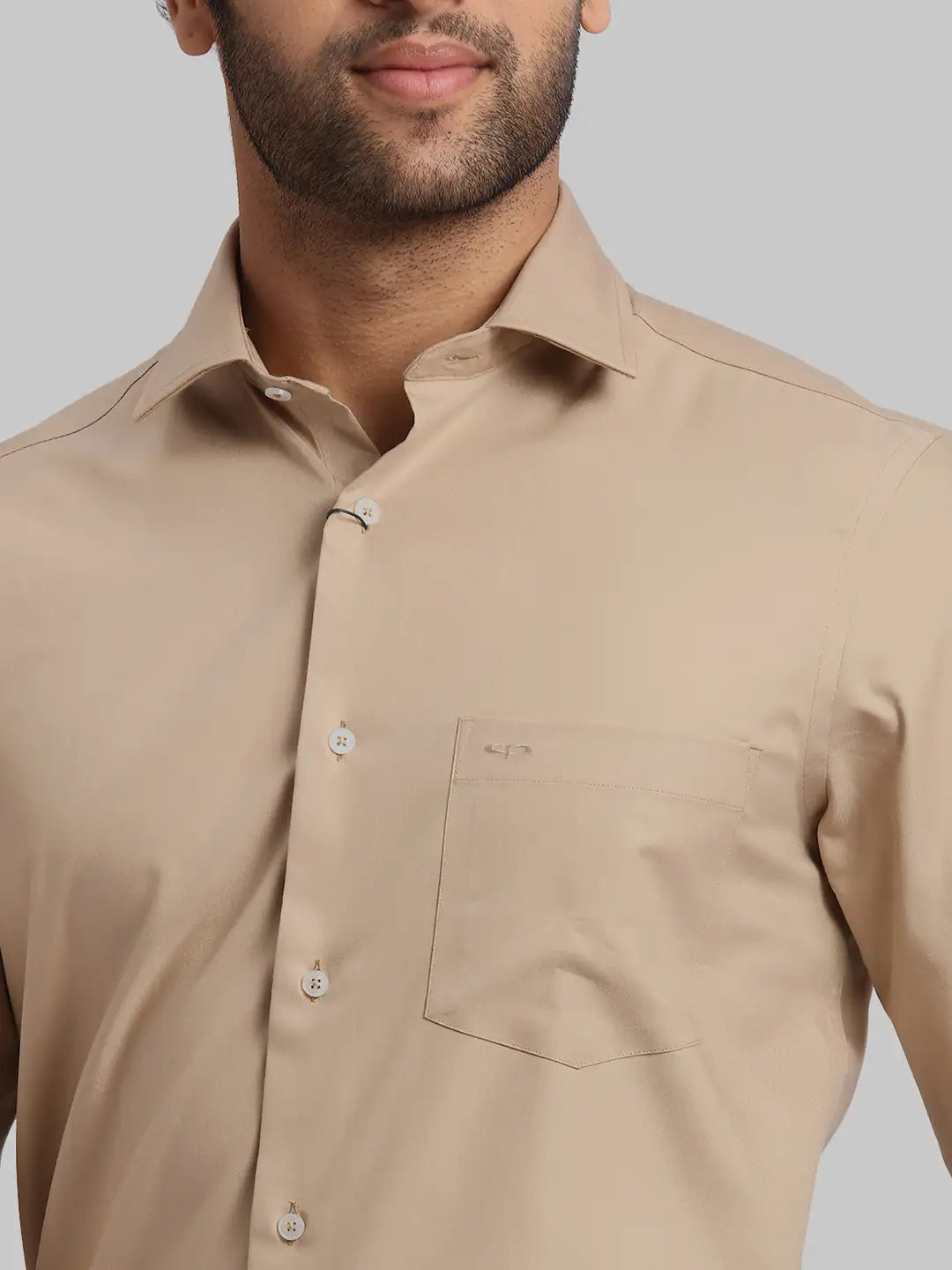 ColorPlus Regular Fit Solid Medium Green Shirt