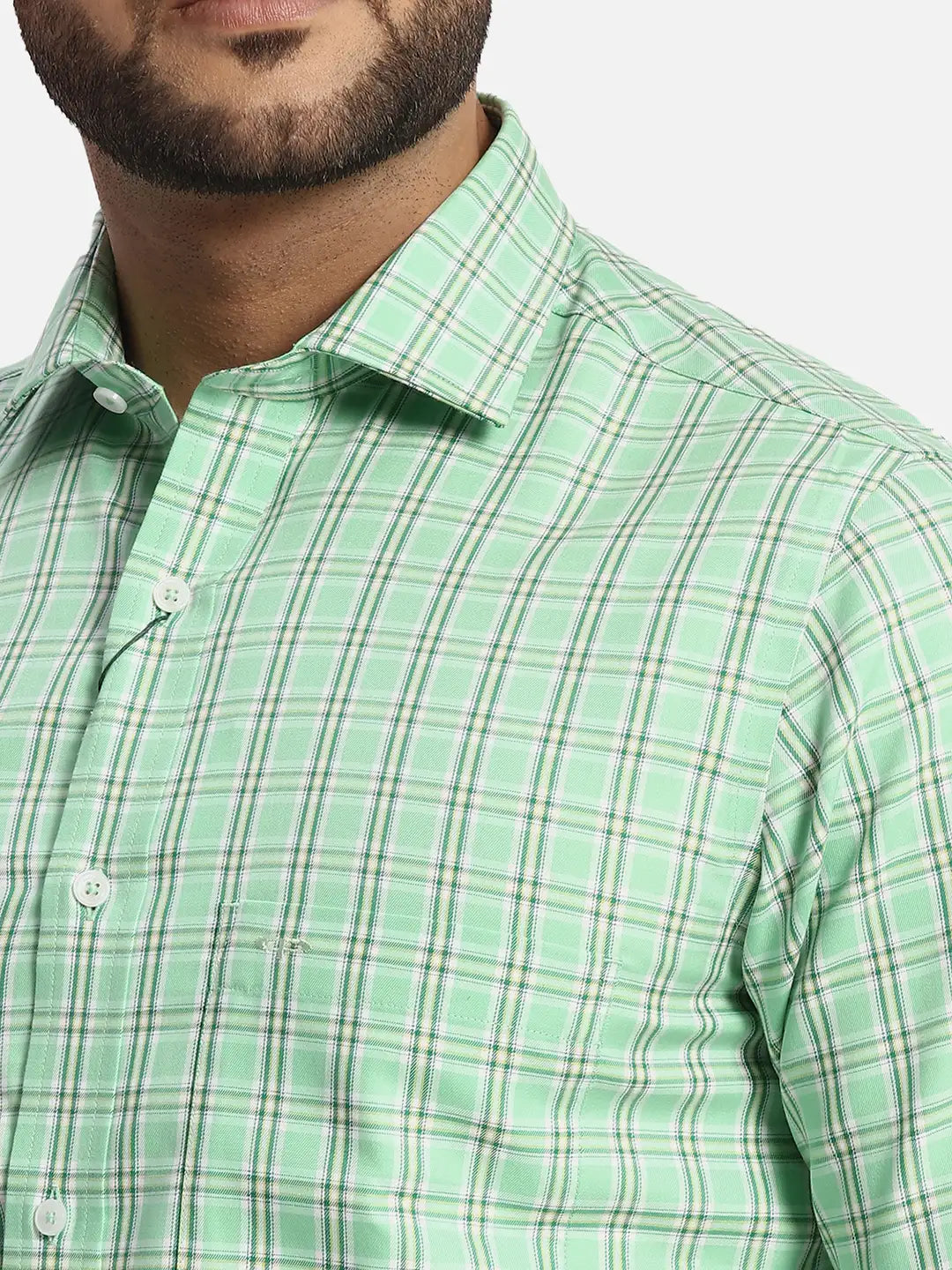 ColorPlus Regular Fit Checkered Medium Red Shirt