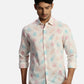 ColorPlus Regular Fit Printed Medium Blue Shirt