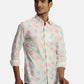 ColorPlus Regular Fit Printed Medium Blue Shirt