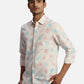 ColorPlus Regular Fit Printed Medium Blue Shirt