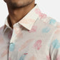 ColorPlus Regular Fit Printed Medium Blue Shirt