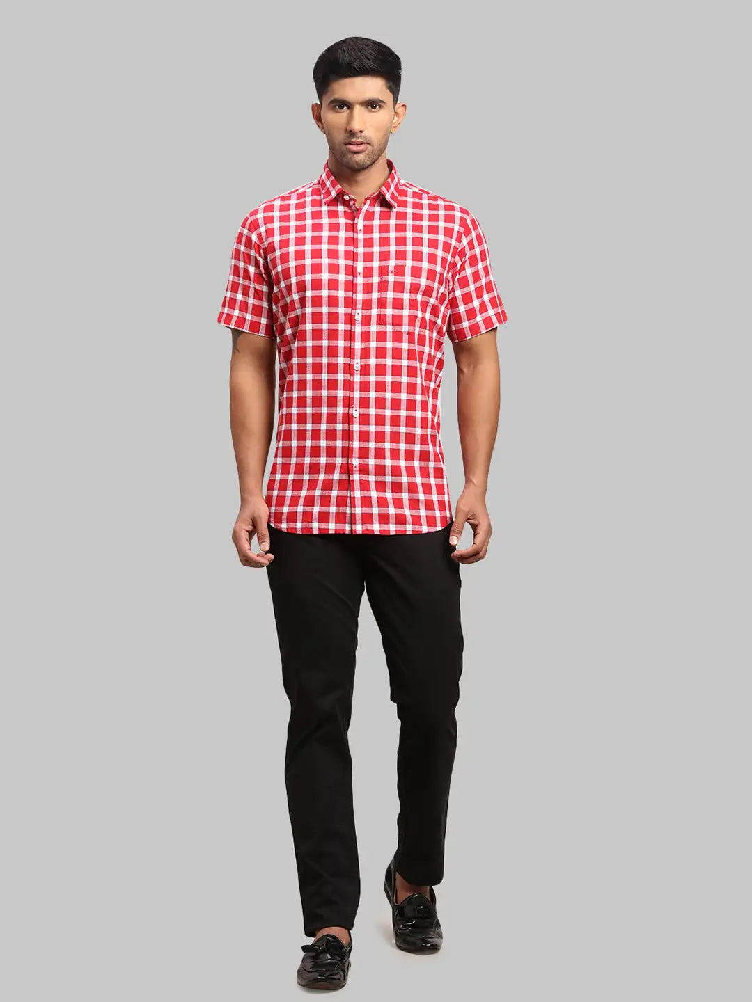 Men Tailored Fit Navy Shirt