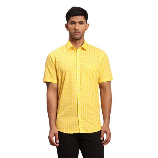 Men Tailored Fit Medium Khaki Shirt
