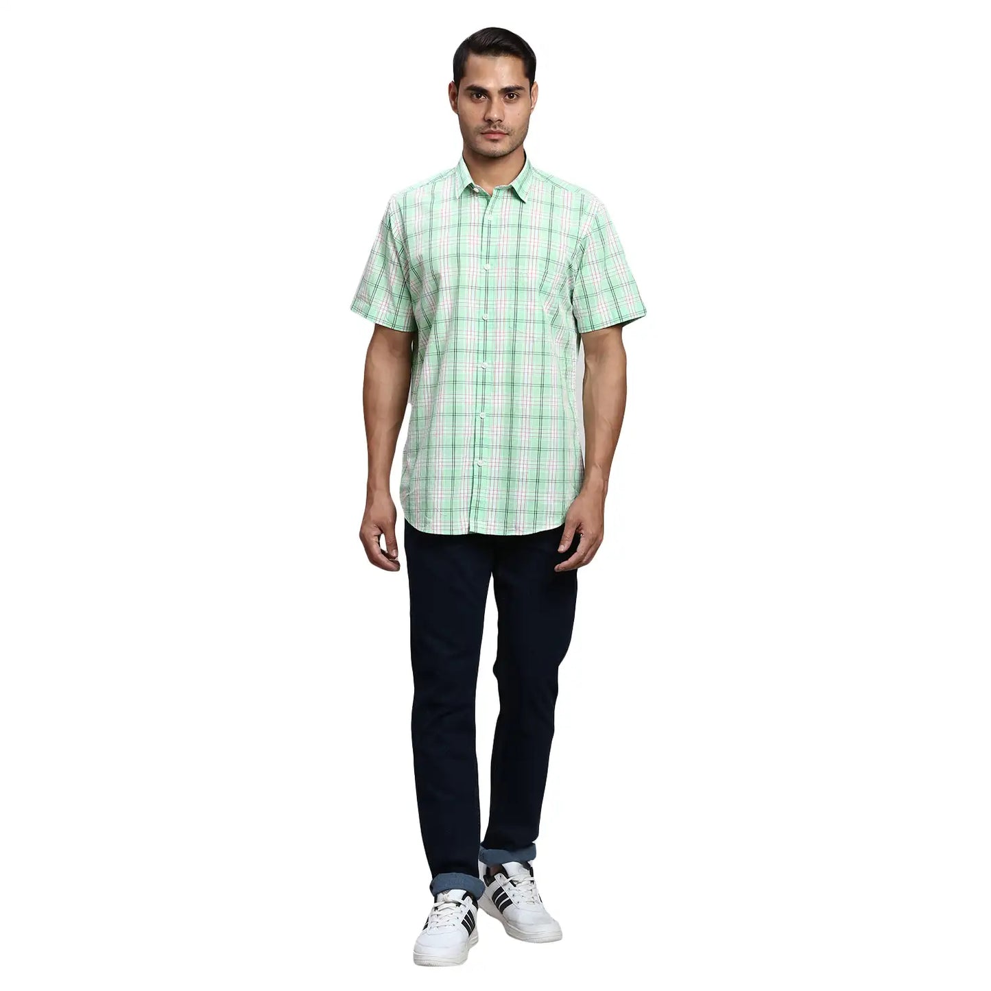 Men Slim Fit Blue Chinos