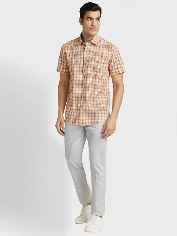 Men Regular Fit Light Grey Chinos