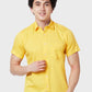 Men Tailored Fit Yellow Shirt