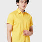 Men Tailored Fit Yellow Shirt