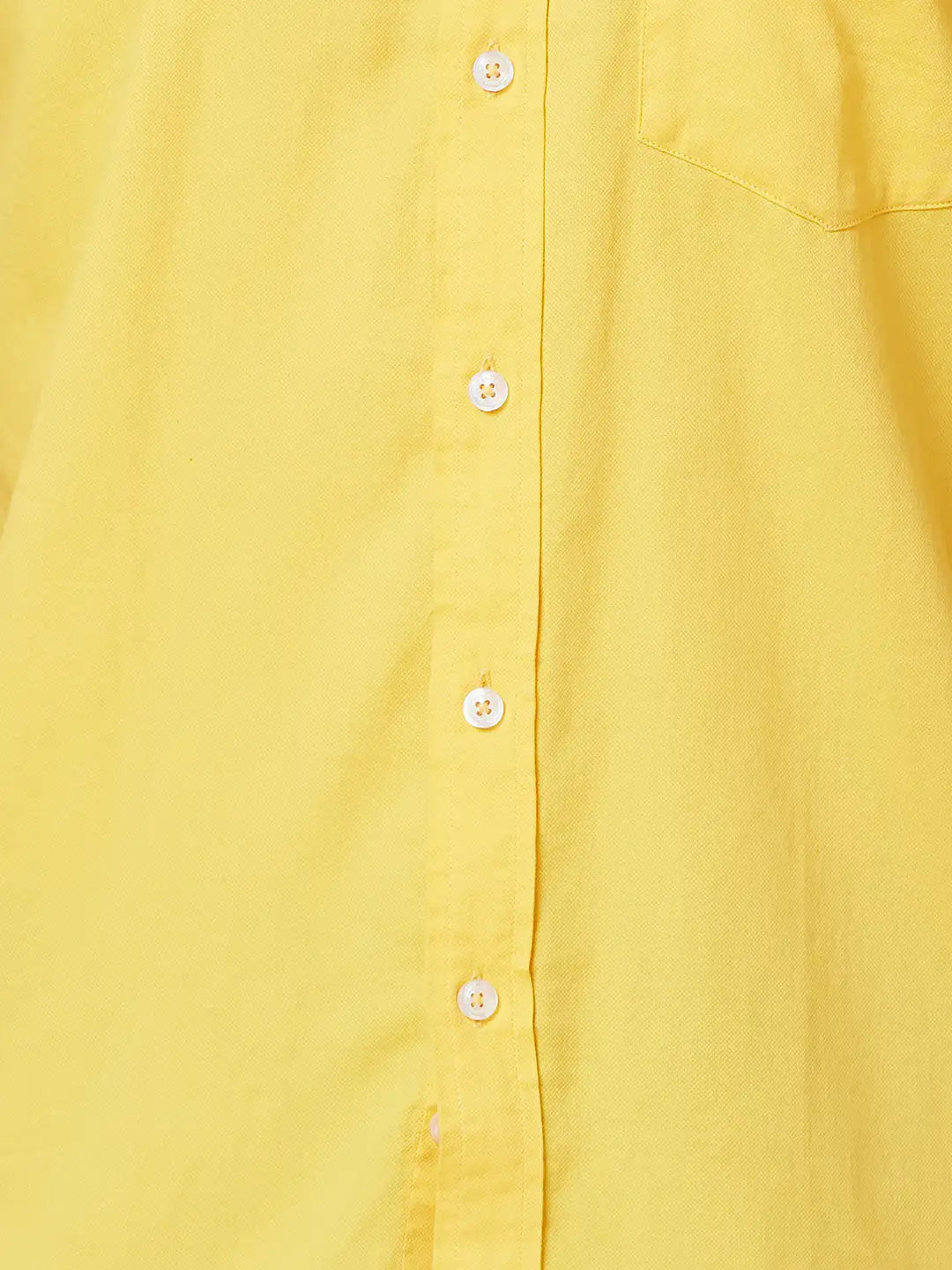 Men Tailored Fit Yellow Shirt