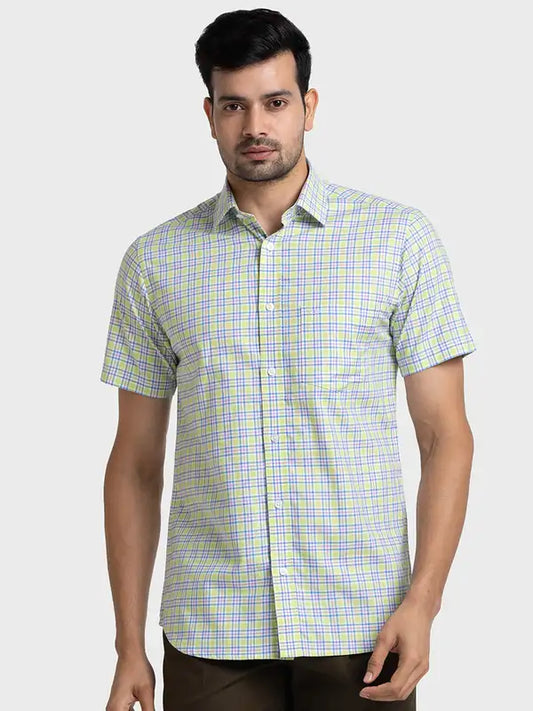 Men Tailored Fit Yellow Shirt