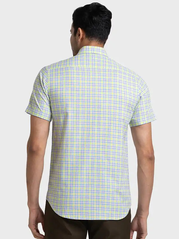 Men Tailored Fit Yellow Shirt
