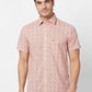 ColorPlus Men Brown Checks Tailored Fit Linen Half Sleeve Shirt
