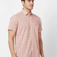 ColorPlus Men Brown Checks Tailored Fit Linen Half Sleeve Shirt