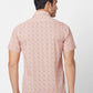 ColorPlus Men Brown Checks Tailored Fit Linen Half Sleeve Shirt