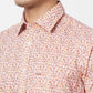 ColorPlus Men Brown Checks Tailored Fit Linen Half Sleeve Shirt