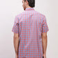 Colorplus Men Blue Checks Tailored Fit Cotton Blend Half Sleeve Shirts