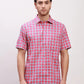 Colorplus Men Grey Print Tailored Fit Cotton Half Sleeve Shirts
