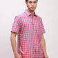 Colorplus Men Grey Print Tailored Fit Cotton Half Sleeve Shirts