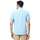 Men Blue Tailored Fit Solid Cotton Half Sleeve Shirts