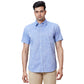 Men Navy Tailored Fit Solid Cotton Half Sleeve Shirts