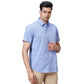 Men Navy Tailored Fit Solid Cotton Half Sleeve Shirts