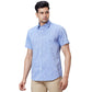 Men Navy Tailored Fit Solid Cotton Half Sleeve Shirts