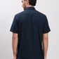 Men Grey Tailored Fit Solid Cotton Half Sleeve Shirts