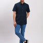 Men Grey Tailored Fit Solid Cotton Half Sleeve Shirts
