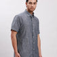 Men White Tailored Fit Solid Cotton Half Sleeve Shirts