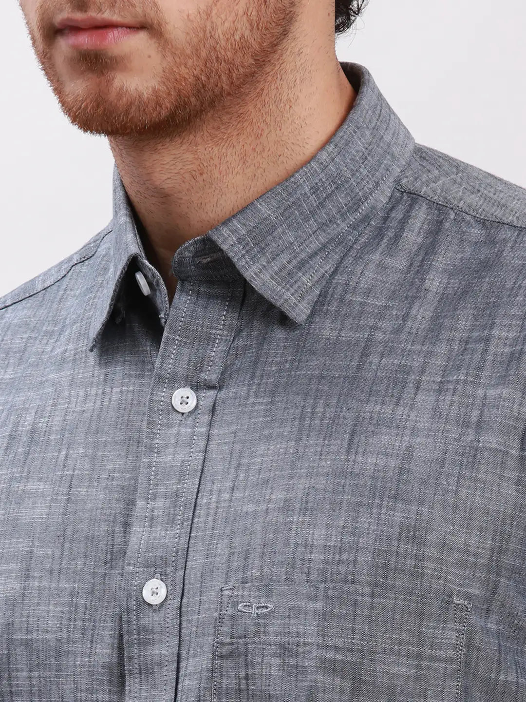 Men White Tailored Fit Solid Cotton Half Sleeve Shirts