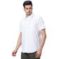 Men Blue Tailored Fit Solid Cotton Half Sleeve Shirts