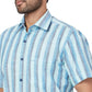 ColorPlus Men Red Stripe Regular Fit Cotton Half Sleeve Shirt