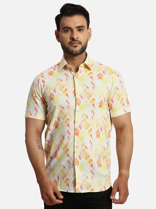ColorPlus Regular Fit Printed Black Shirt