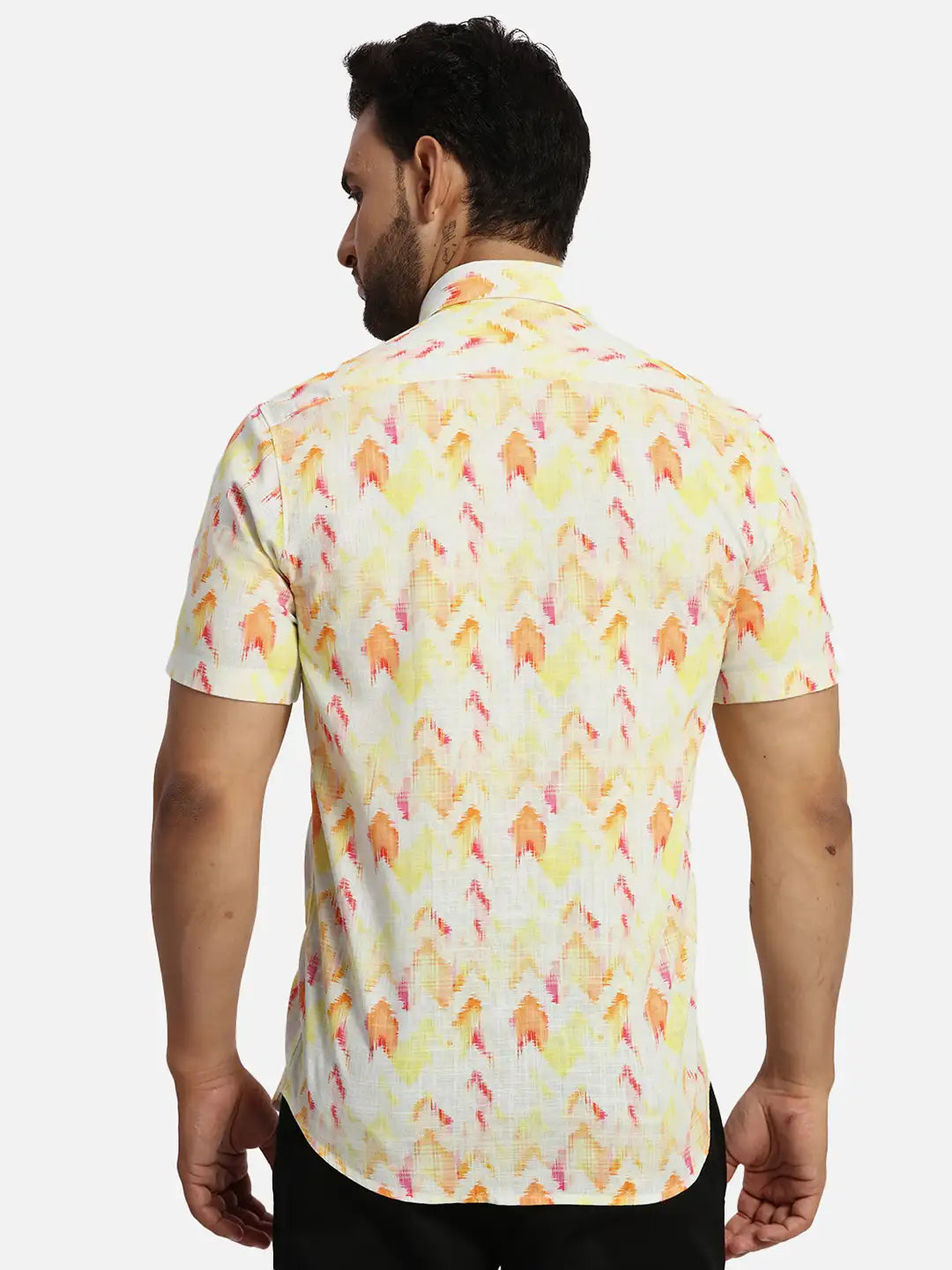 ColorPlus Regular Fit Printed Black Shirt