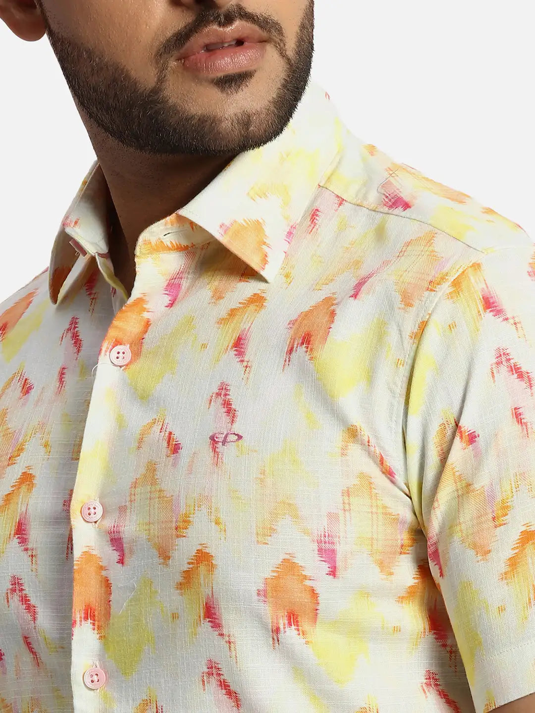 ColorPlus Regular Fit Printed Black Shirt