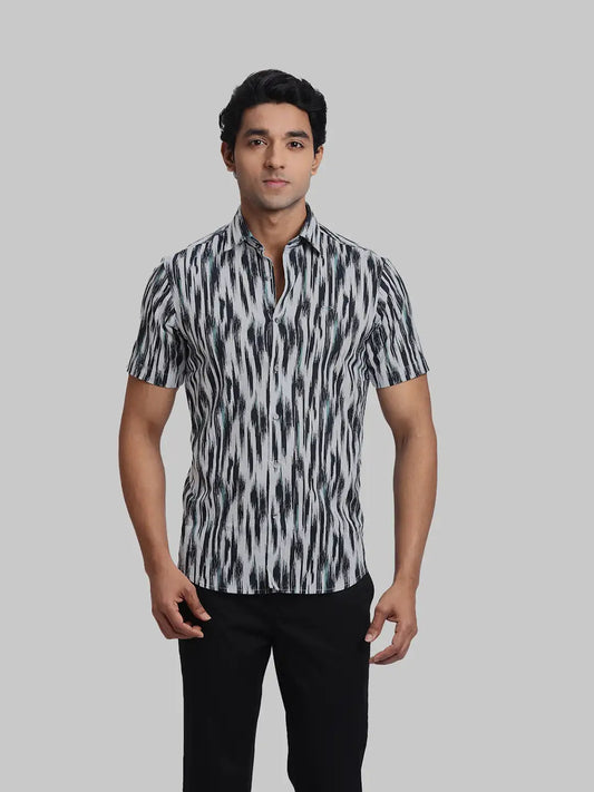 ColorPlus Regular Fit Checkered Black Shirt