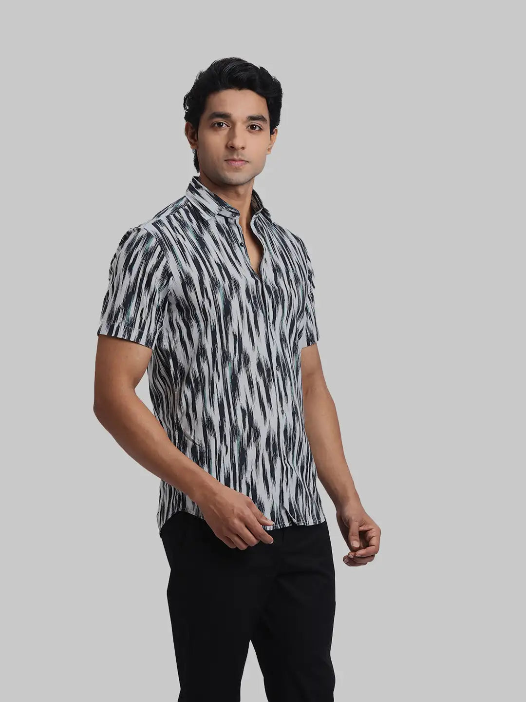 ColorPlus Regular Fit Checkered Black Shirt