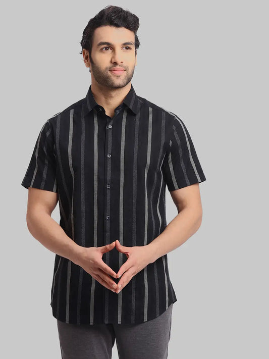 ColorPlus Regular Fit Striped White Shirt