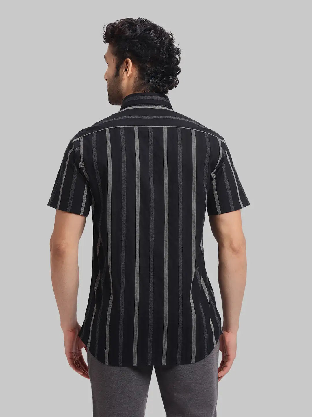 ColorPlus Regular Fit Striped White Shirt