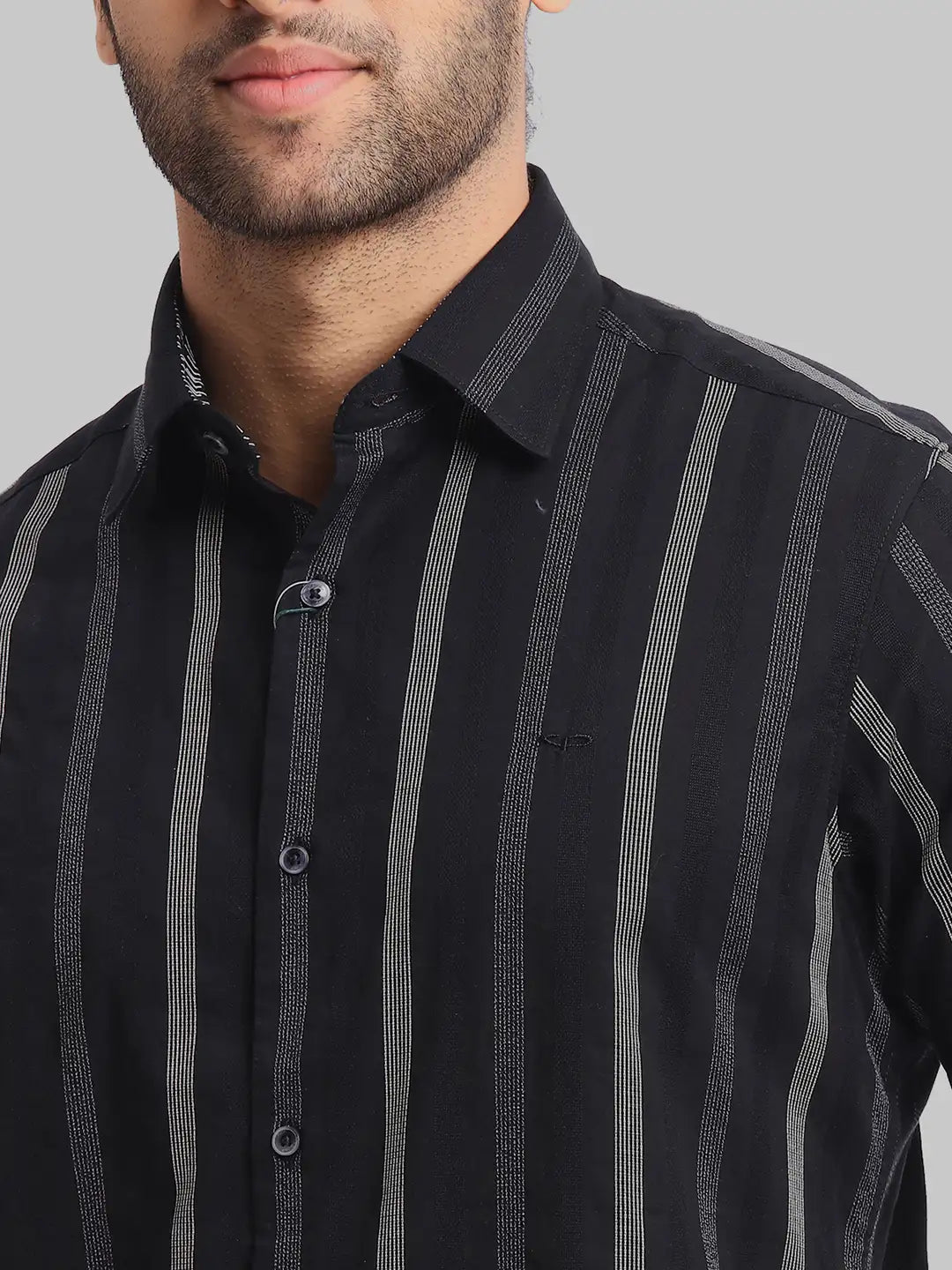 ColorPlus Regular Fit Striped White Shirt