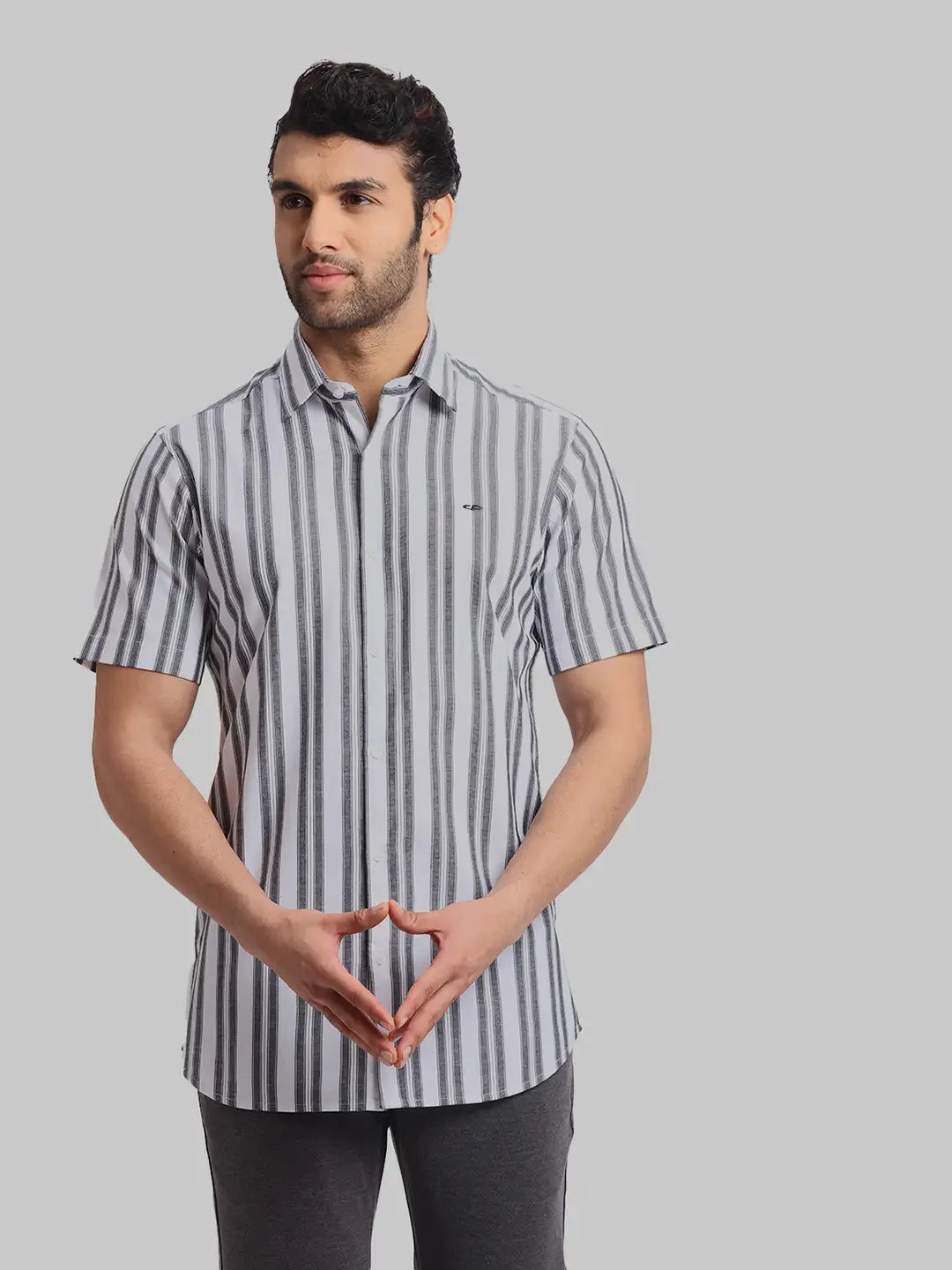 ColorPlus Regular Fit Checkered Medium Orange Shirt
