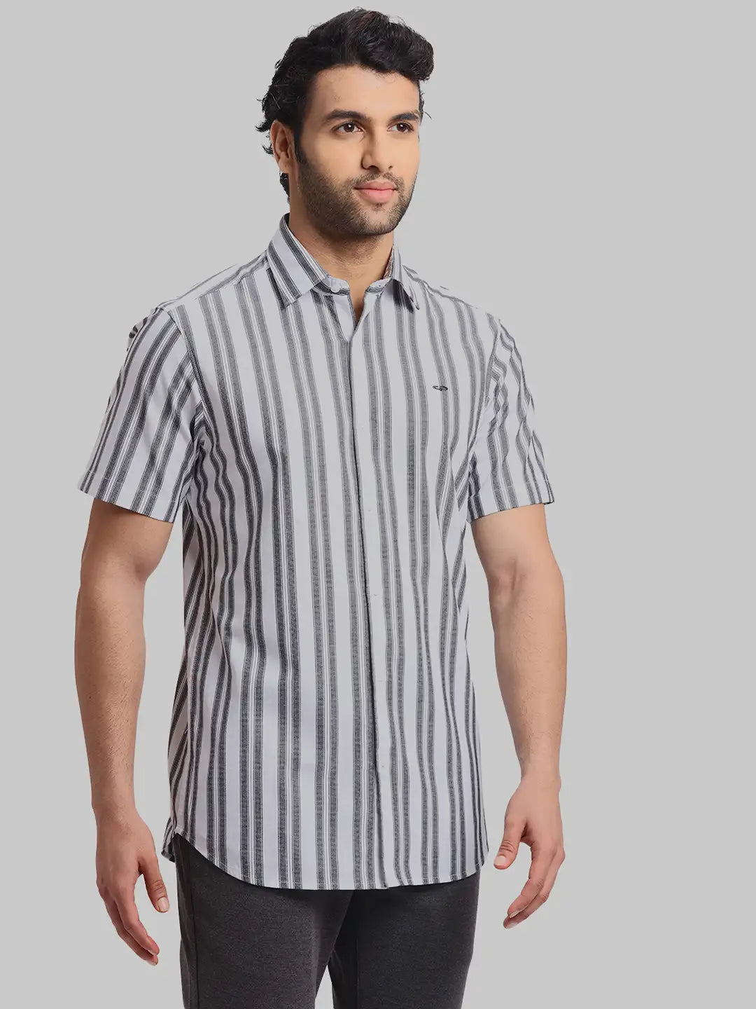 ColorPlus Regular Fit Checkered Medium Orange Shirt