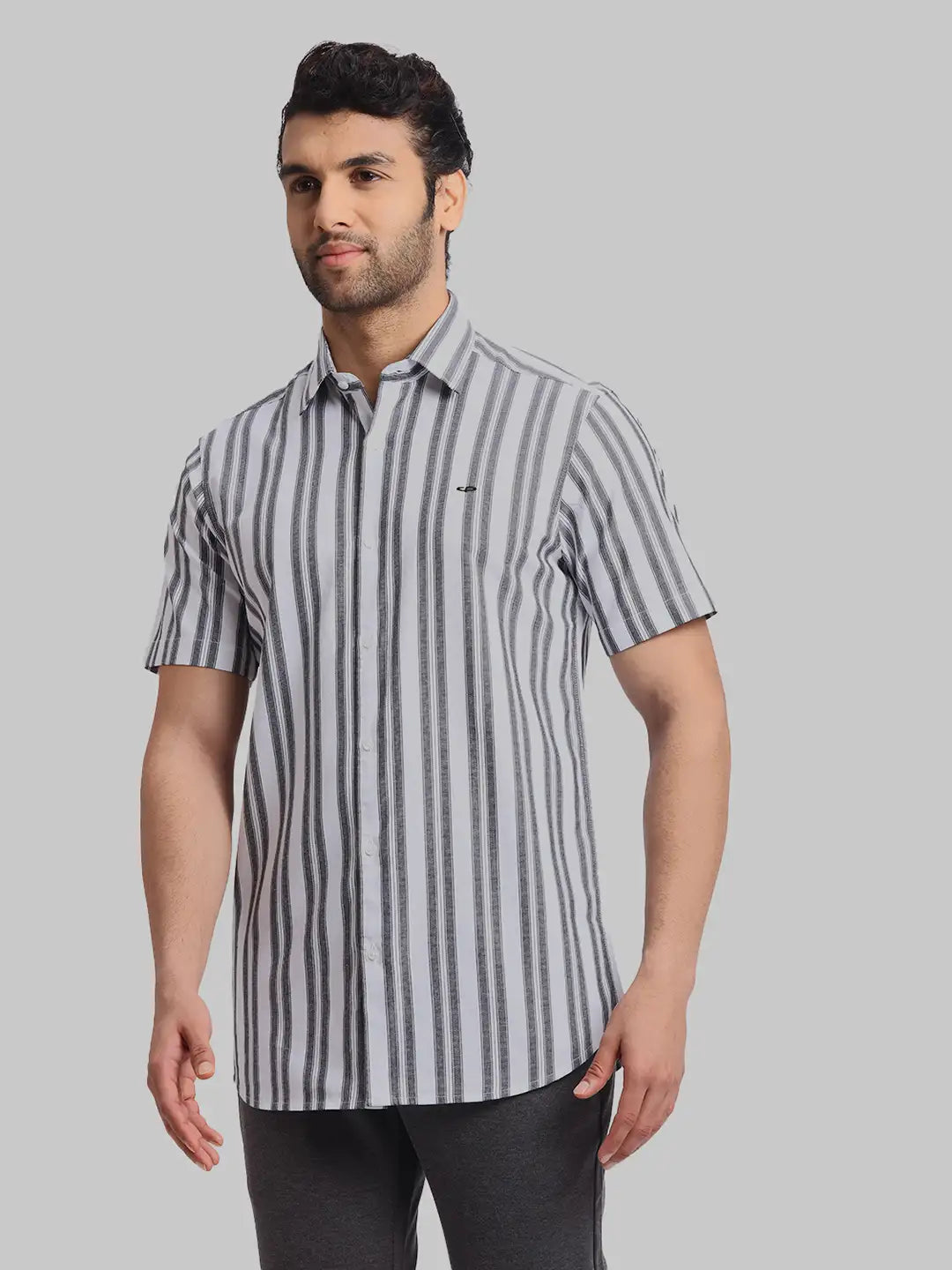 ColorPlus Regular Fit Checkered Medium Orange Shirt