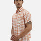 ColorPlus Regular Fit Checkered Medium Green Shirt