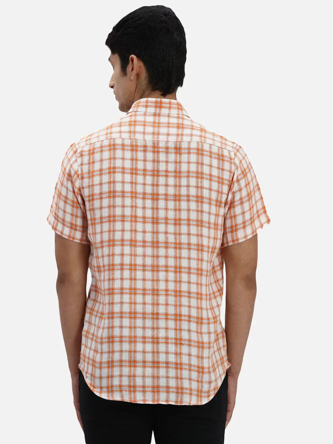 ColorPlus Regular Fit Checkered Medium Green Shirt