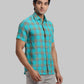 ColorPlus Regular Fit Checkered Medium Orange Shirt