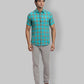 ColorPlus Regular Fit Checkered Medium Orange Shirt