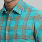 ColorPlus Regular Fit Checkered Medium Orange Shirt