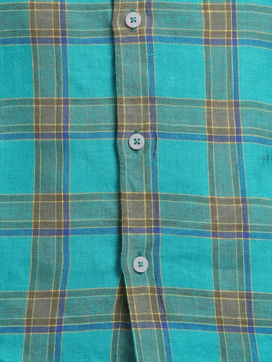 ColorPlus Regular Fit Checkered Medium Orange Shirt